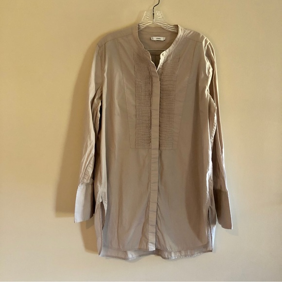Vince Dresses Vince Khaki Long Sleeve Pintuck Button Down Shirt